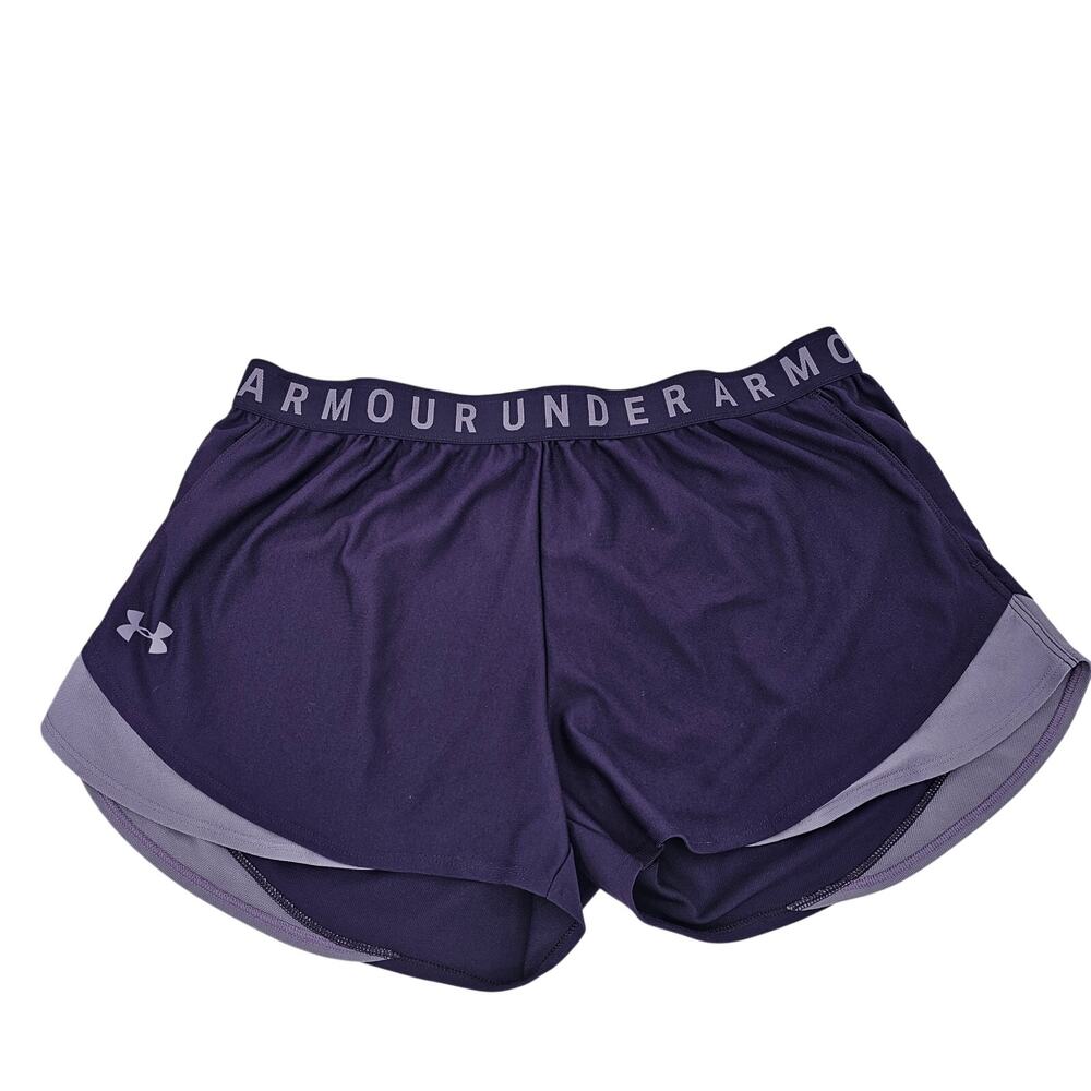 Under Armour Purple Loose Play Up 3.0 Logo Waistband Running Athletic Shorts XL